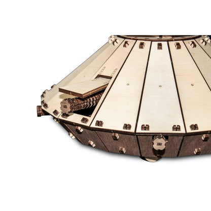Eco Wood Art (Ewa) 3D Mechanische Puzzel, Da Vinci Tank, 716, 25,3X23,9X15,6Cm