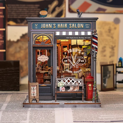 Cutebee, 3D Diy Huisje, John's Hair Salon, Cwgc215, 15,5X16X19Cm