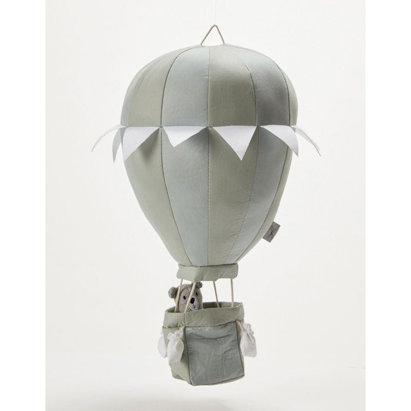 Stoffen Luchtballon Creme/Grijs