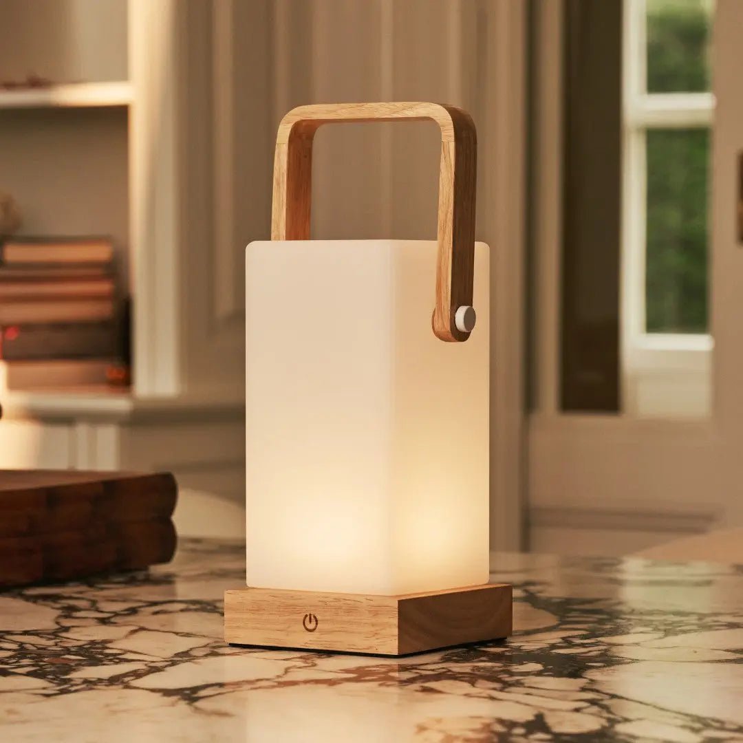 Harper Lichtbruine Houten Oplaadbare Lamp