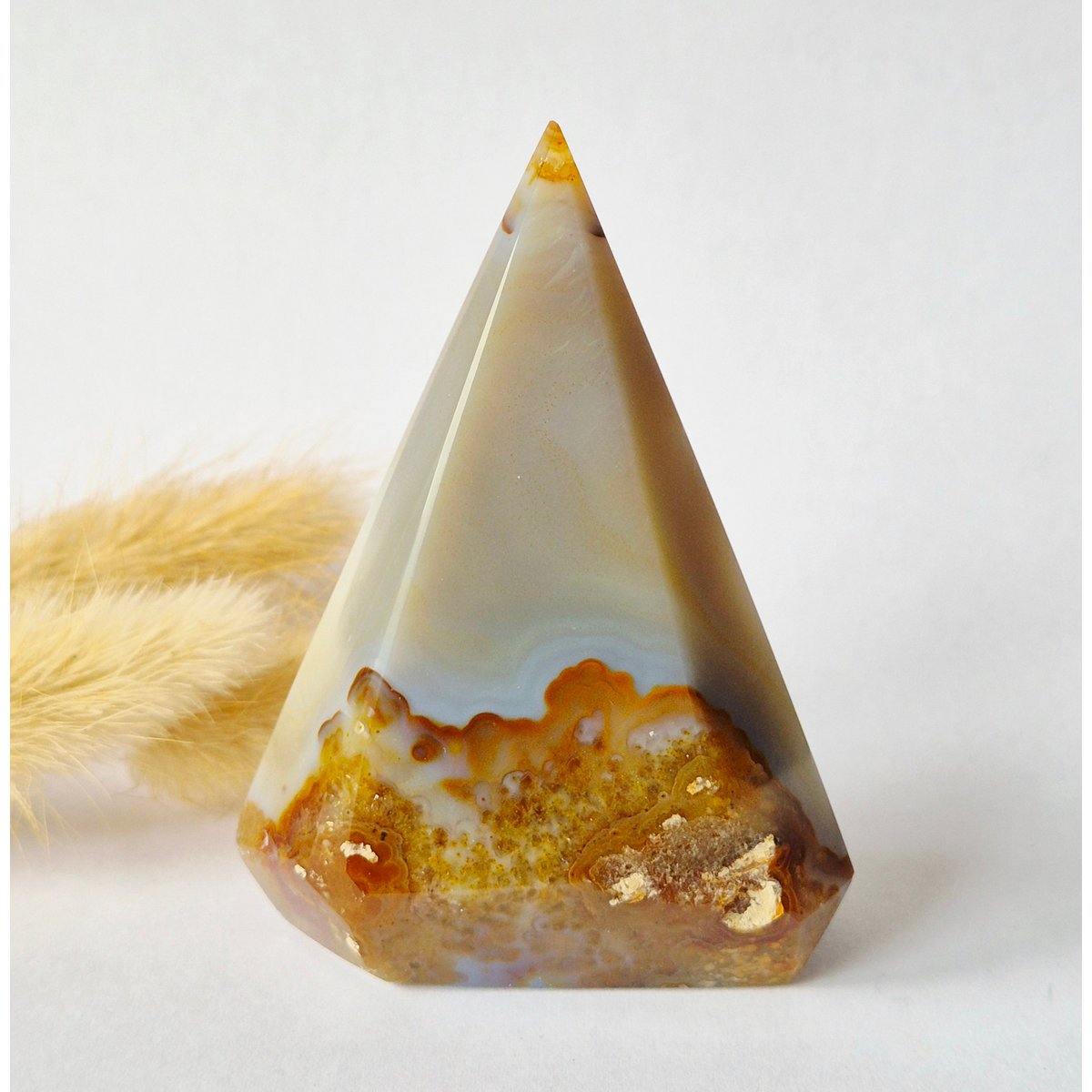 Druzy Grijze Agaat Diamant Staande Edelsteen Kristal - #26 144G