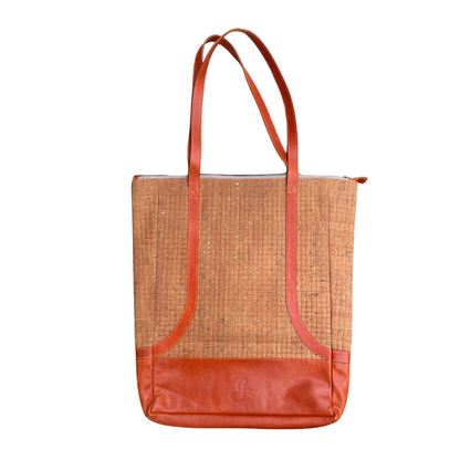 Gissy Kurk En Leer Handtas Xl - Oranje