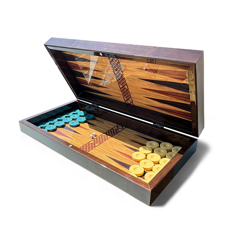 Biggdesign Bloom Backgammon-Set, Magnetische Sluiting, Krasbestendig Oppervlak