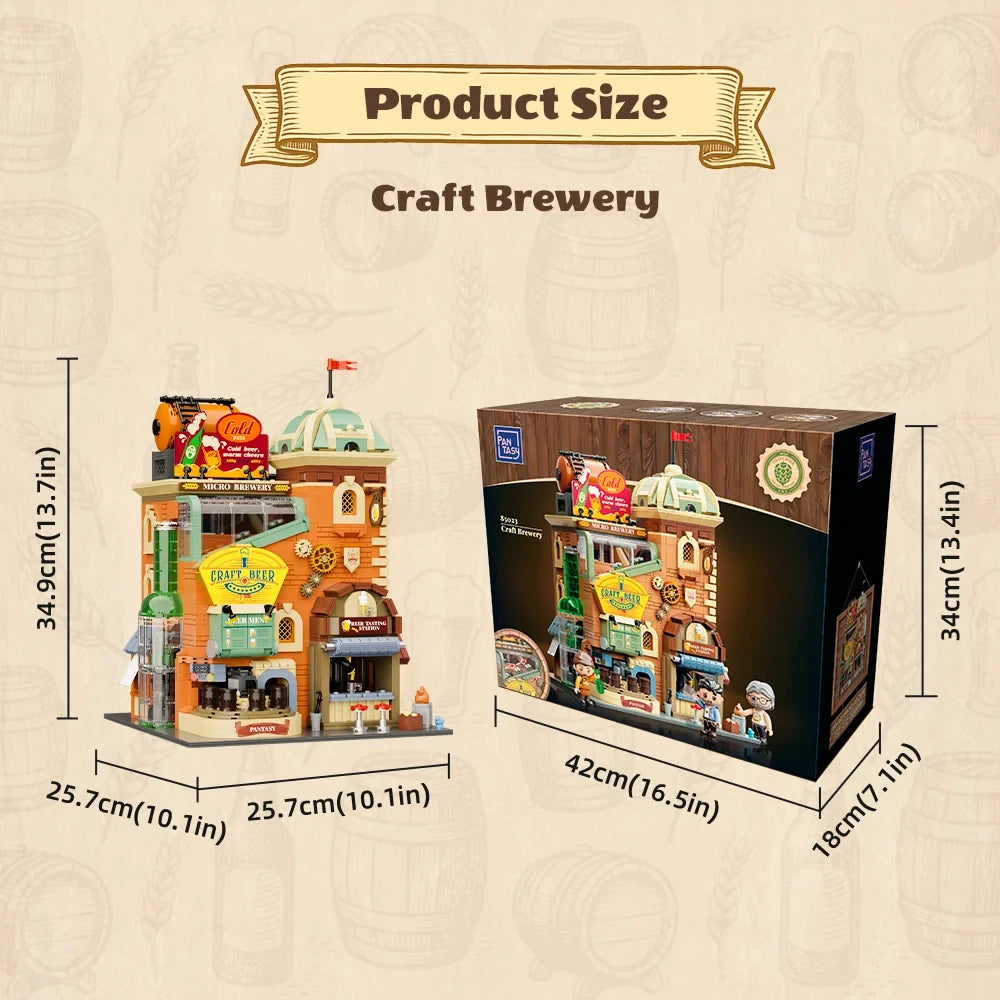 Pantasy, 3D Bouwblokjes, Modular Building, Craft Brewery, 85023, 25,7X25,7X34,9 Cm