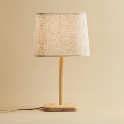 Marley Houten Lamp Met Beige Kap
