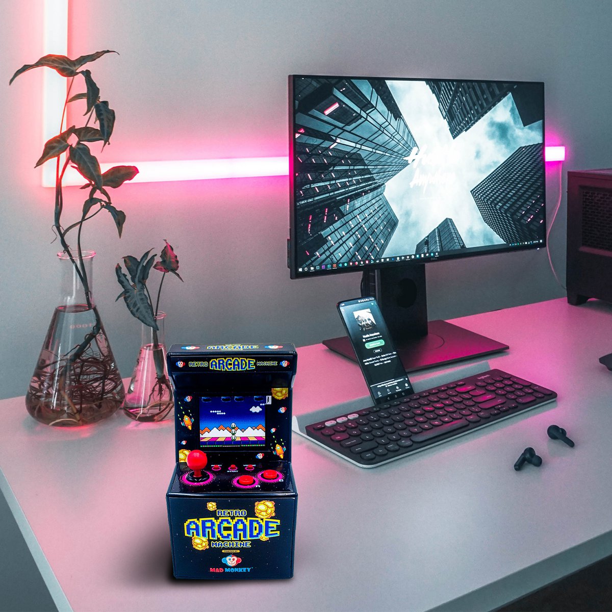 Mad Monkey - Retro Mini Arcademachine - Incl. 240X 8-Bit Spellen