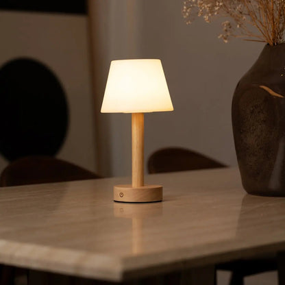 Zoë Lichtbruine Houten Oplaadbare Tafellamp