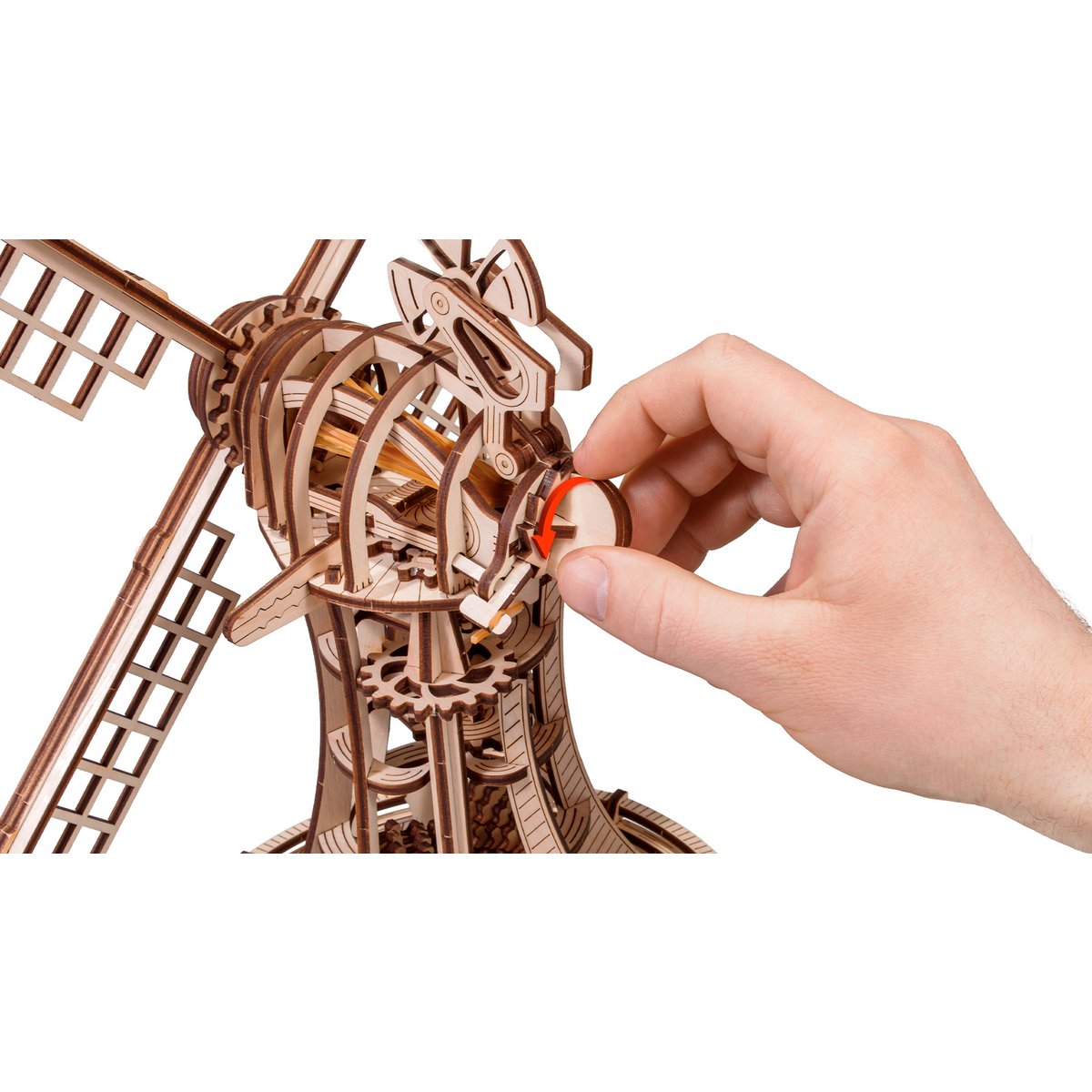Eco Wood Art (Ewa) 3D Mechanische Puzzel Windmill, 2130, 34X19,5X40Cm