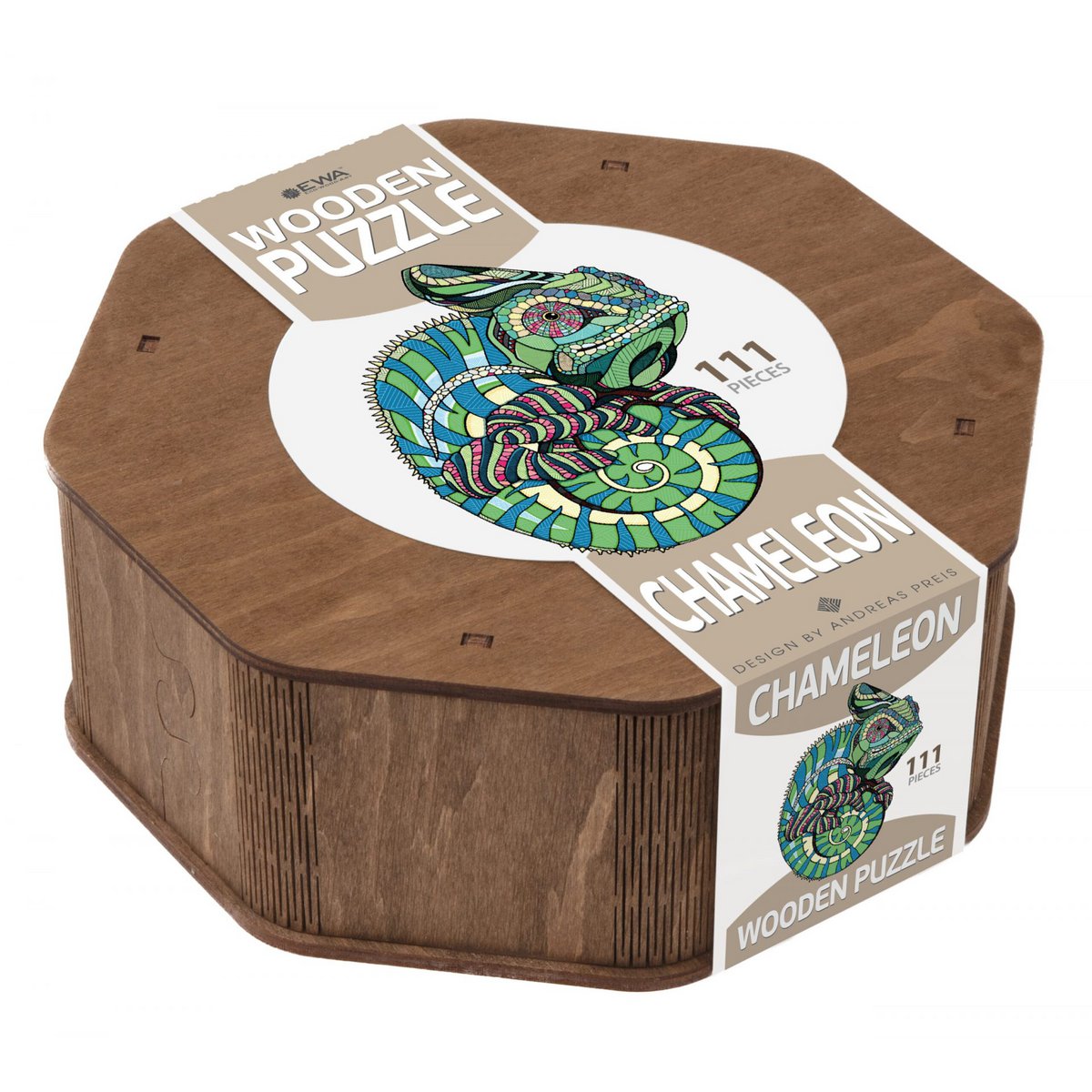 Eco Wood Art (Ewa) Houten Legpuzzel, Kameleon/ Chameleon, 1119, 37X28X0,5Cm Wooden Box