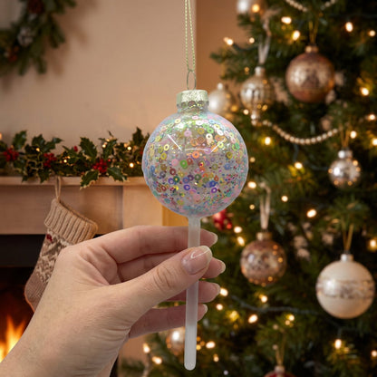 Ornament - Kersthanger - Lol Pop - Glas - 5X5X13,5Cm