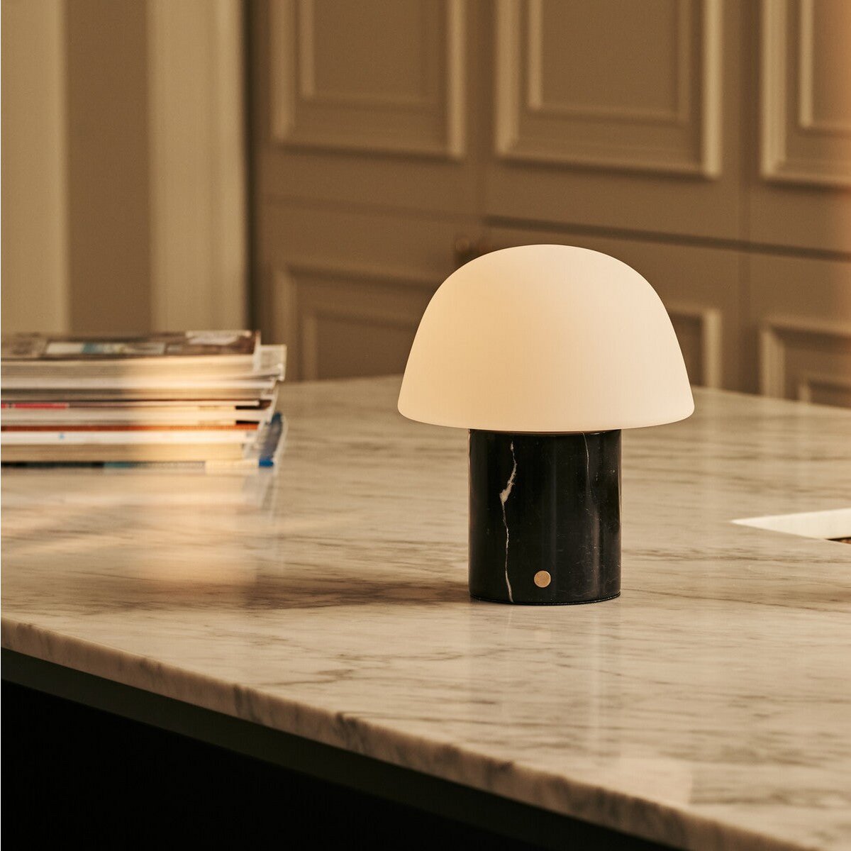 Maes Zwart – Nero Marquina Marble Oplaadbare Tafellamp