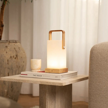 Harper Lichtbruine Houten Oplaadbare Lamp