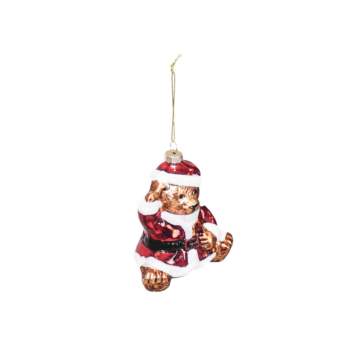 Kersthanger - Kerstman Beer - Glas - 9,5X6X10,5Cm