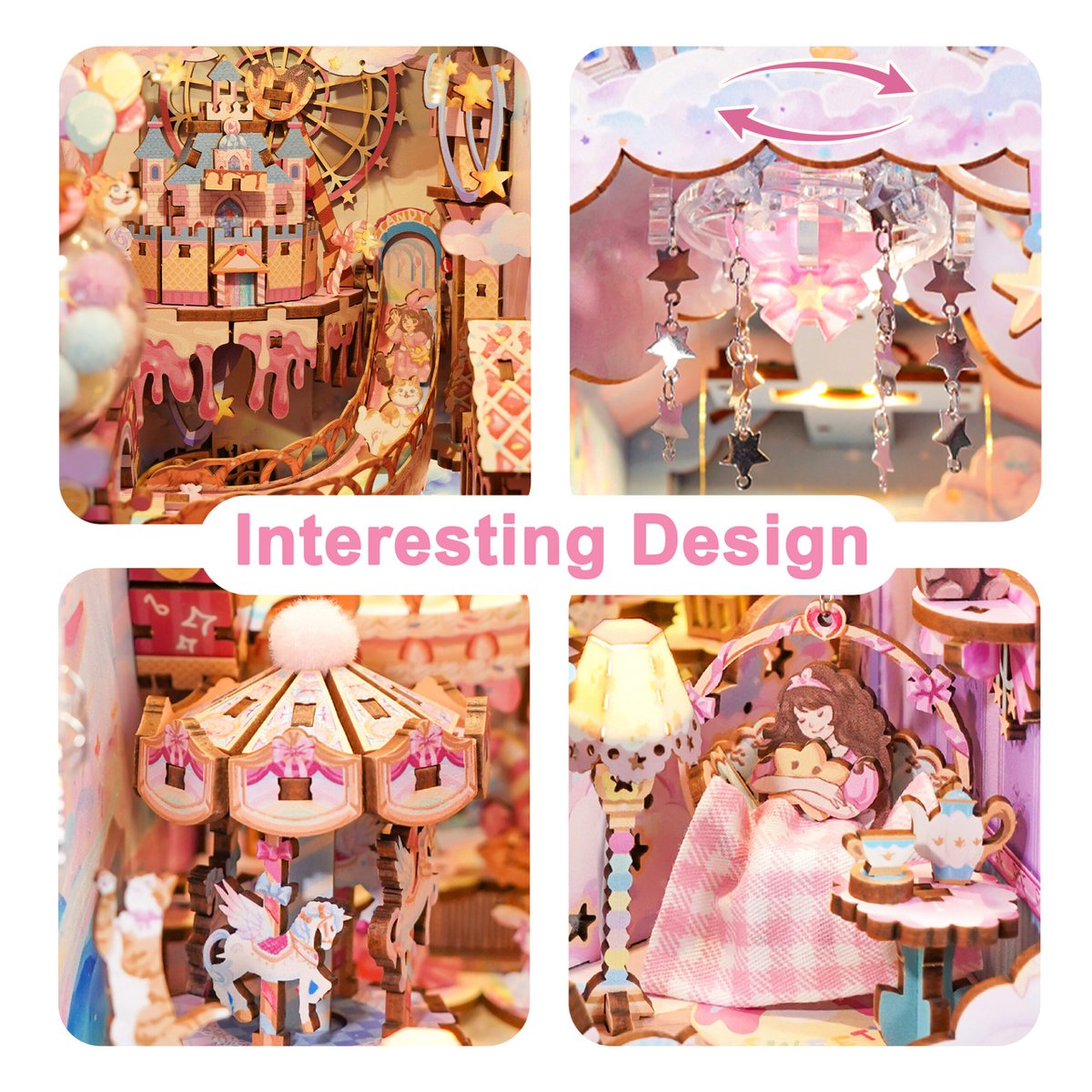 Tonecheer, Diy Book Nook, Sweet Dream, Tq145, 10,5X18,7X28,4Cm