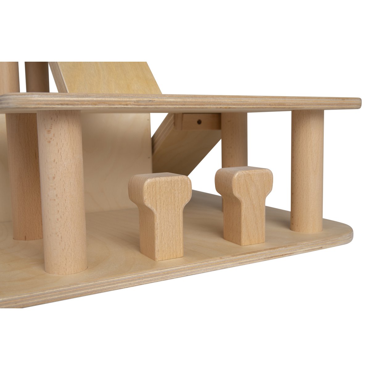 Van Dijk Toys Houten Speelgoed Garage Met Helikopterdek - Naturel (Kinderopvang Kwaliteit)