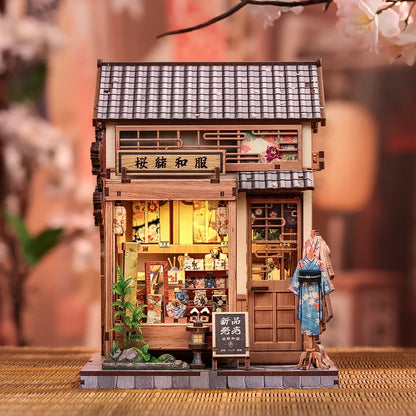 Cutebee, 3D Diy Huisje, Sakura O Kimono Shop, Cwgc223, 14X13X19Cm
