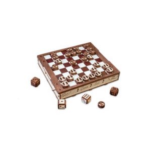 Eco Wood Art (Ewa) Gameset, Schaak En Damset, 0587, 25X28,5X4,2 Cm