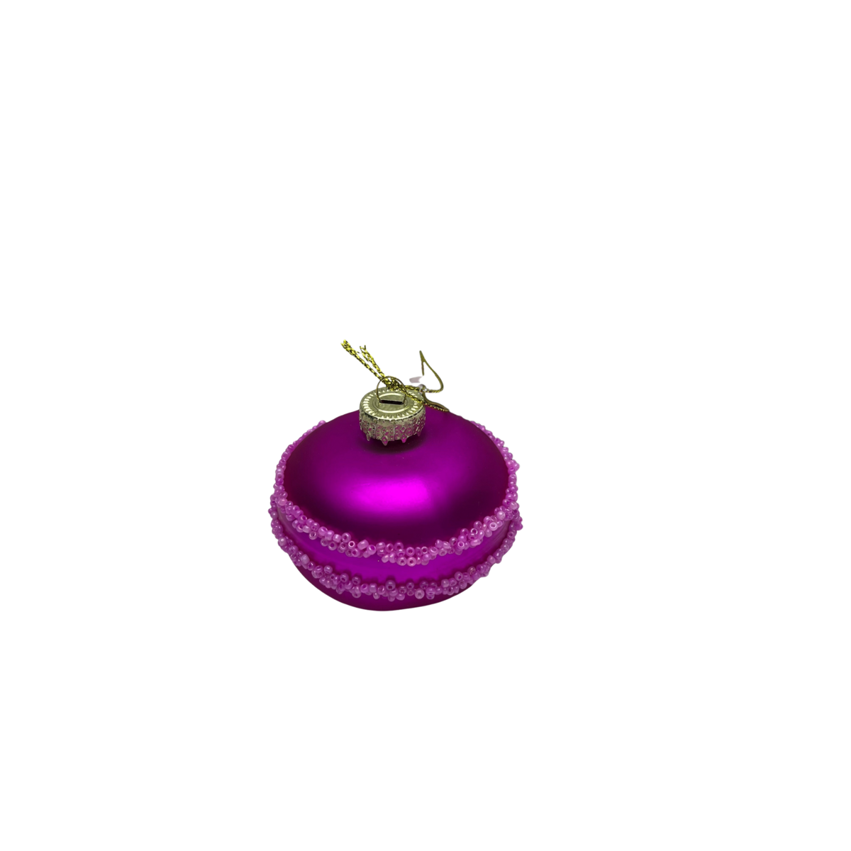Kersthanger - Macaron - Glas - Neon Roze - 6,5X6,5X5,5Cm