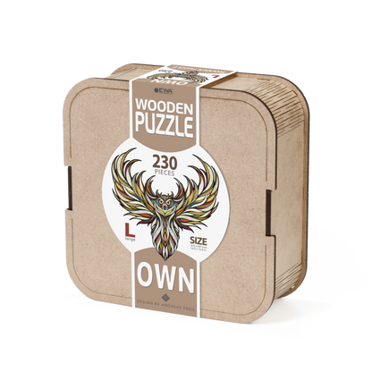 Eco Wood Art (Ewa) Houten Legpuzzel Uil/ Owl, Size L, 2215, 34,8X41,8X0,5Cm