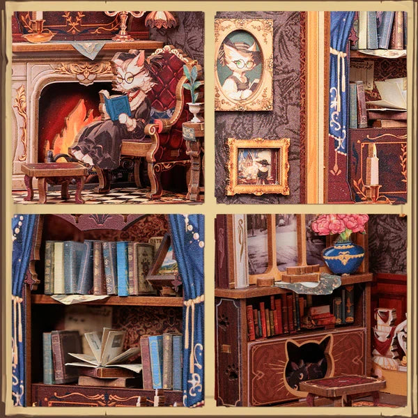 Cutebee, 3D Booknook, Count Cat's Study, Sd03B, 11,8X10X17Cm