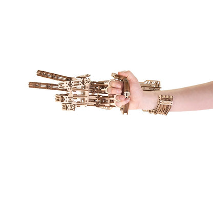 Eco Wood Art (Ewa) Diy 3D Mechanische Houten Puzzel, Cyber Hand, 4608, 20X12X46,2 Cm