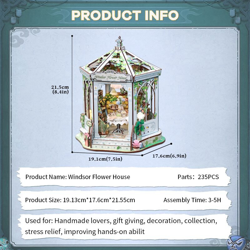 Cutebee, Diy Huisje, Windsors Flower House, Ghgc401, 19,1X17,6X21,5Cm