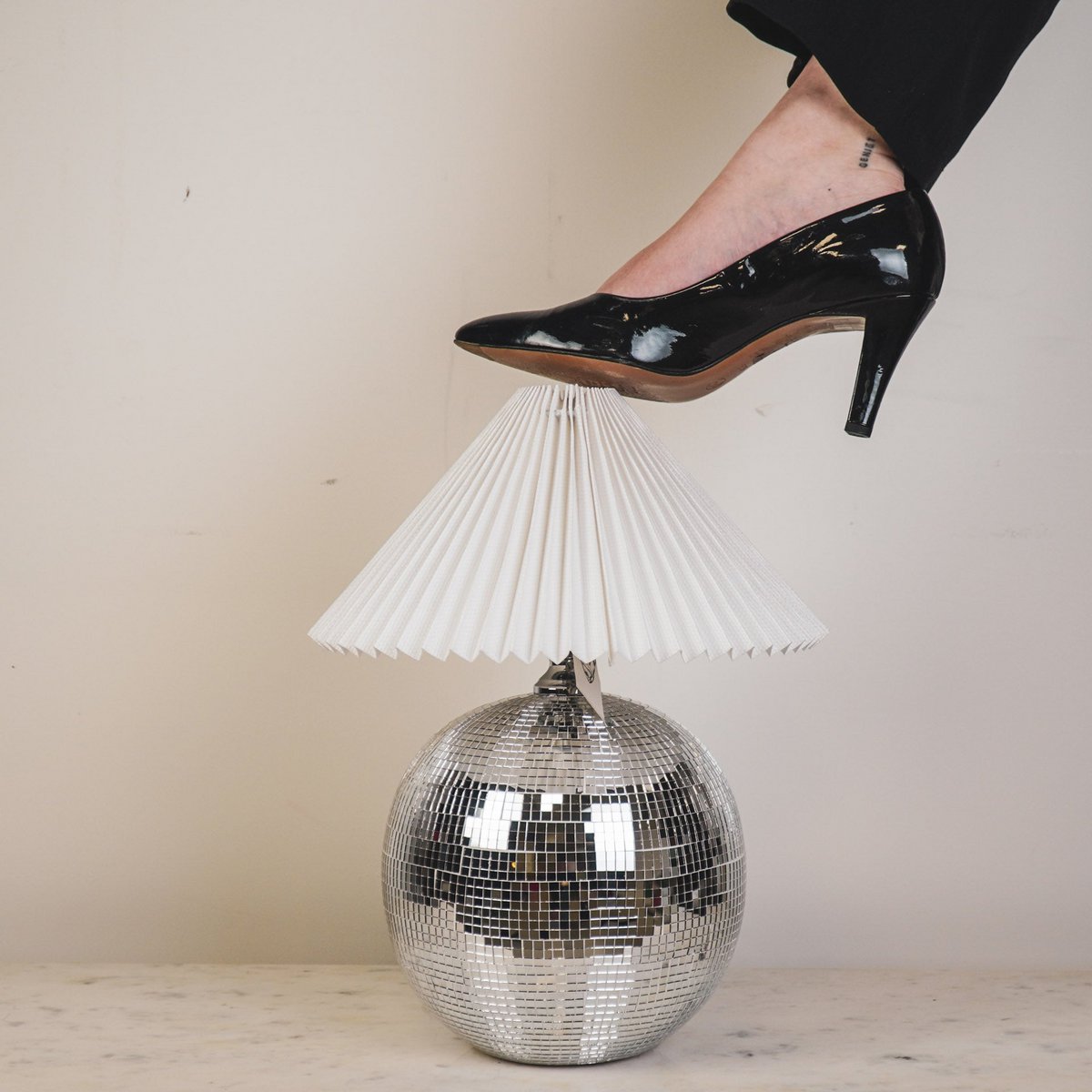 Lamp - Tak Lamp Disco Ball - Glas - Zilver - 20X20X20Cm