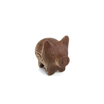 Eco Wood Art (Ewa) 3D Houten Bouwset Spaarpot Varkentje/Pig, 3779, 16,3X10,4X13,9Cm