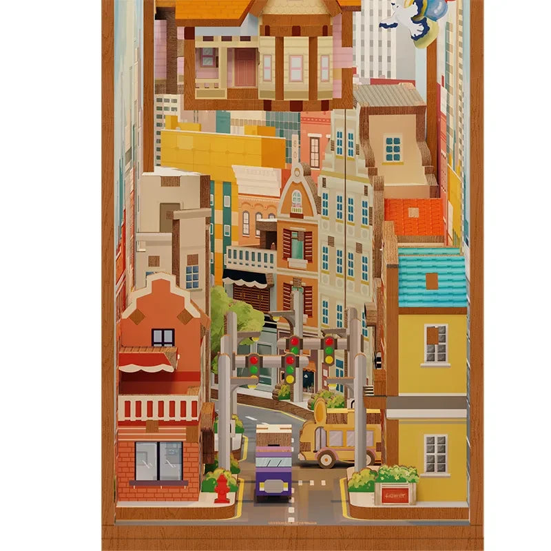 Tonecheer, Diy Book Nook, Travel With The Wind Bookend, Tq126, 18,2X8X24,5Cm