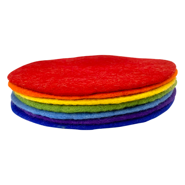 30Cm Round Mats Rainbow/7Pc