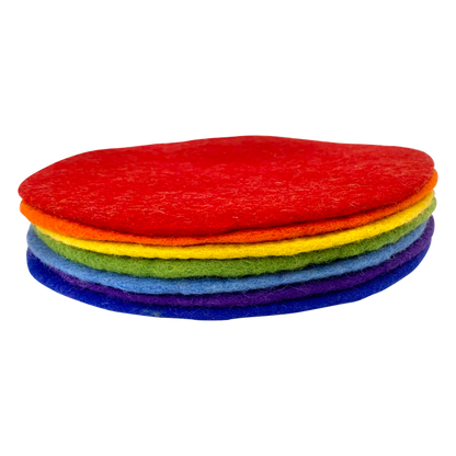 30Cm Round Mats Rainbow/7Pc