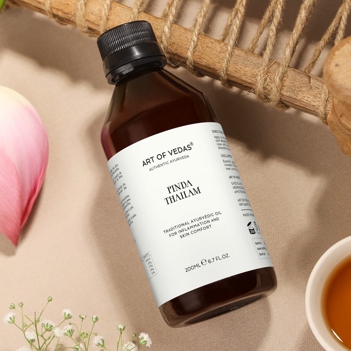 Pinda Thailam 200Ml | Traditionele Kruidenolie Voor Gezamenlijk Ongemak, Ontsteking En Pitta -Balans