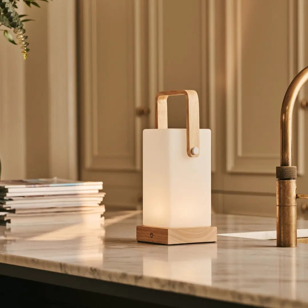 Harper Lichtbruine Houten Oplaadbare Lamp