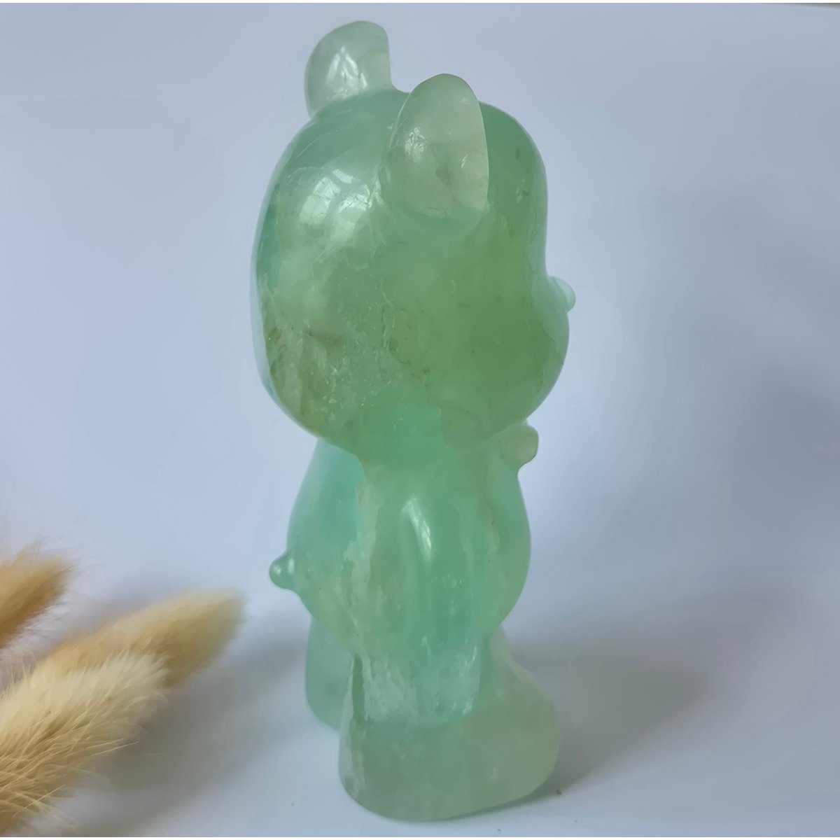Groene Fluoriet Beer Carving – 12 Cm – 508 Gram