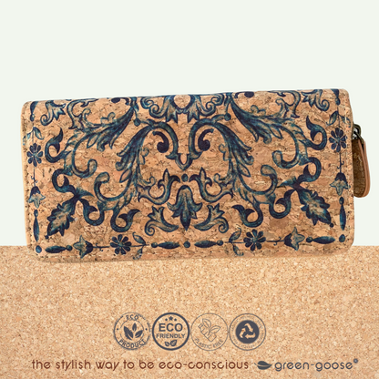 Green-Goose Kurk Dames Portemonnee - Delfts Blauw