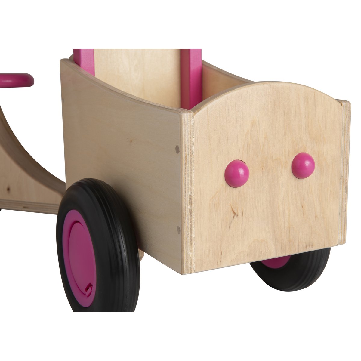 Van Dijk Toys Houten Kinder Loop Bakfiets Vanaf 1 Jaar - Roze (Kinderopvang Kwaliteit)
