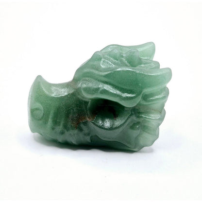 Draken Schedel Van Edelsteen (4 Cm) - Groene Aventurijn Dragon Skull