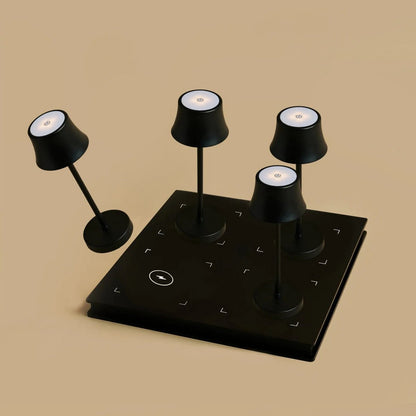 Combiset Professioneel | 4 X De Pijp Mini Midnight Black Oplaadbare Tafellampen & Oplaadstation