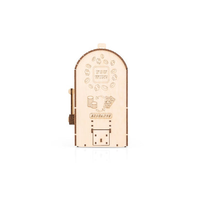 Eco Wood Art (Ewa) Diy 3D Mechanische Houten Puzzel, One-Armed Bandit (Met Spaarpot), 4585, 13,6X11,7X25,3Cm