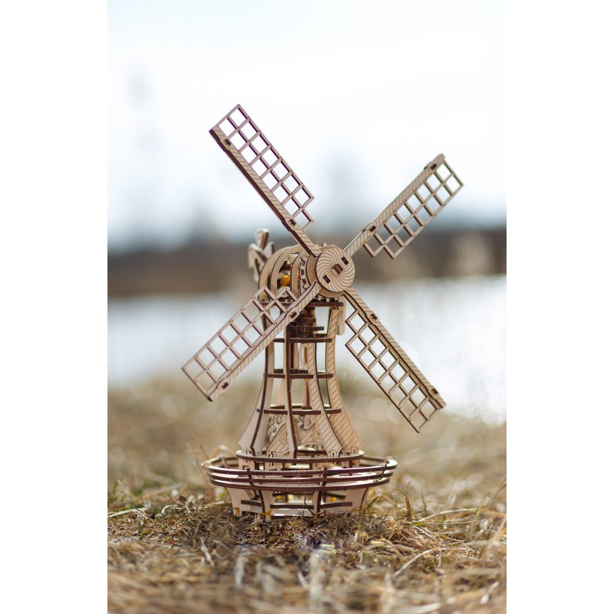 Eco Wood Art (Ewa) 3D Mechanische Puzzel Windmill, 2130, 34X19,5X40Cm