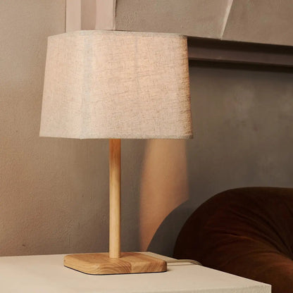 Marley Houten Lamp Met Beige Kap