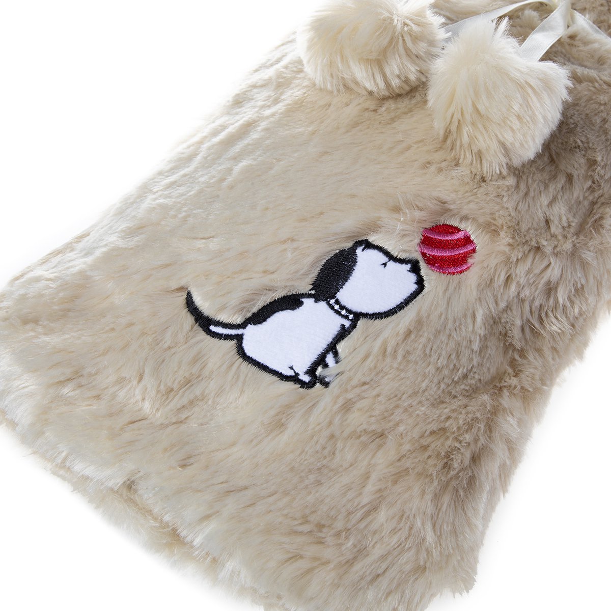 Biggdesign Dogs Beige Warmwaterkruik Met Zachte Pluche Hoes 68 Oz