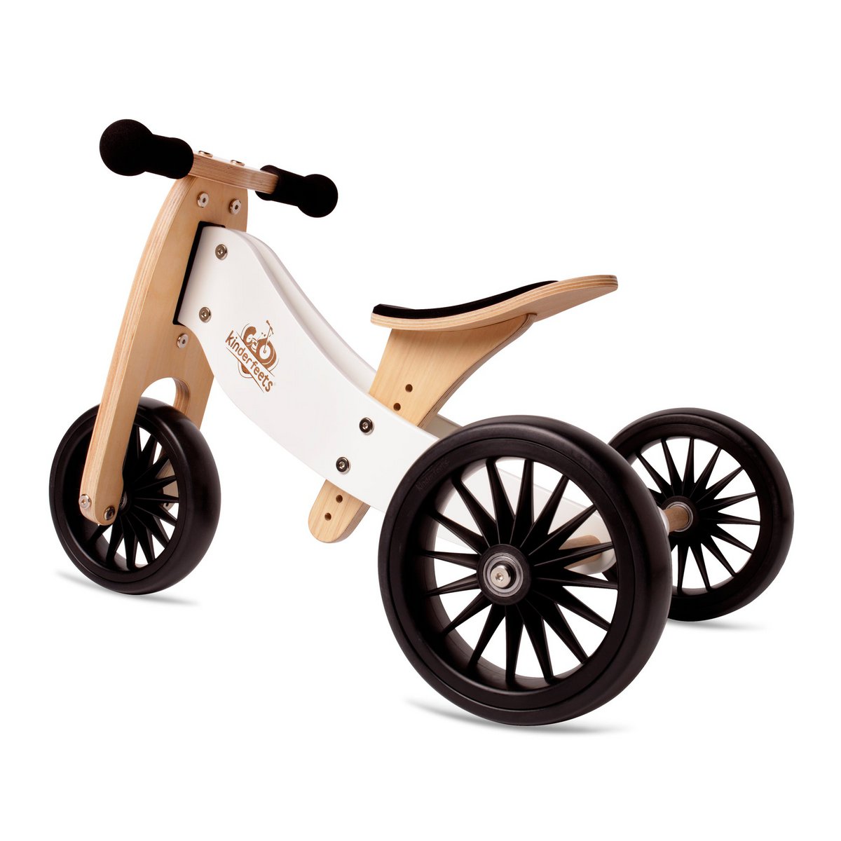 Kinderfeets 2-In-1 Houten Loopfiets & Driewieler Tiny Tot Plus - Wit