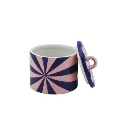 Voorraadpot - Swirl - Roze/Blauw - 11X11X11,5Cm