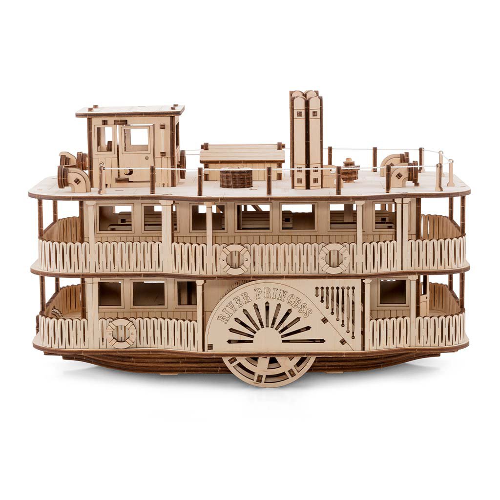 Eco Wood Art (Ewa) 3D Houten Puzzel Paddle River Princess Steamer, 3397, 35×20×22,5Cm