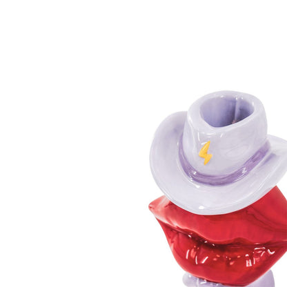 Kaarsenhouder- Boot/ Lip/ Hat- Roze/ Rood/ Lilac-10X8X20 Cm