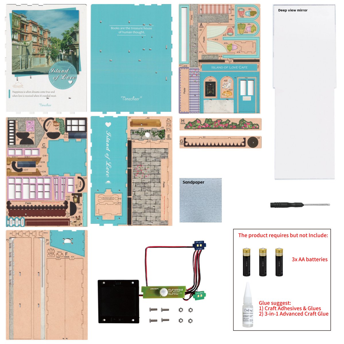 Tonecheer, Diy Book Nook, Island Of Love, Tq105, 18,2X8X24,5Cm