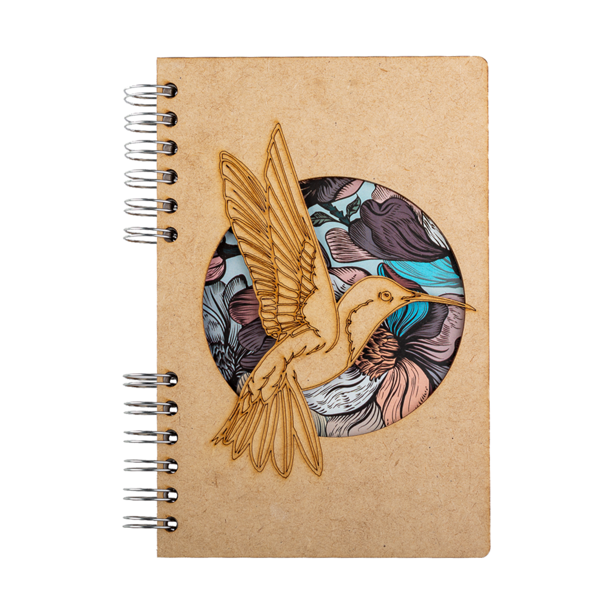 Duurzaam Houten Notitieboek – Komoni – Kolibri Bloem – Hummingbird Flower – Gerecycled Papier – Kolib6B