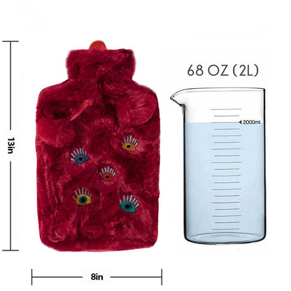 Biggdesign My Eyes On You Warmwaterkruik Met Zachte Pluche Hoes 68 Oz