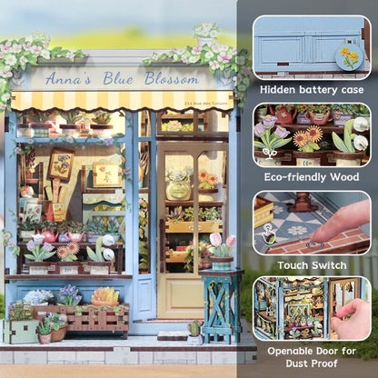 Cutebee, 3D Diy Huisje, Anna's Blue Blossom, Cwgc211, 15,7X16,2X19,7Cm